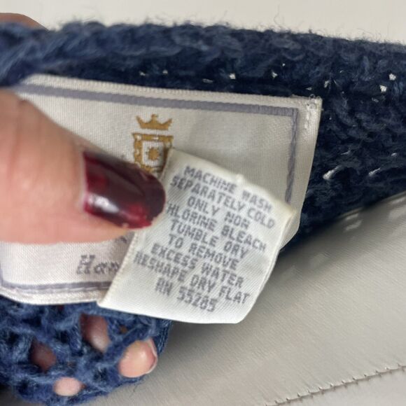 Vintage Express Tricot Hand Knit Multi Color Floral Design Size Large Cardigan - Picture 10 of 12